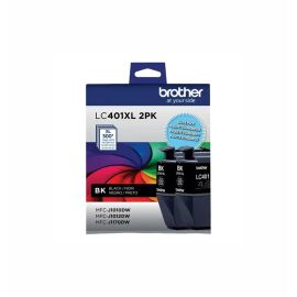LC401XL2PKS - Brother High-Yield 500 Pages Black Ink Cartridge (Pack of 2) for MFC-J1010DW MFC-J1012DW and MFC-J1170DW