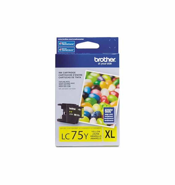 LC75Y - Brother High-Yield 600 Pages Yellow Ink Cartridge for MFC-J280W and MFC-J425W