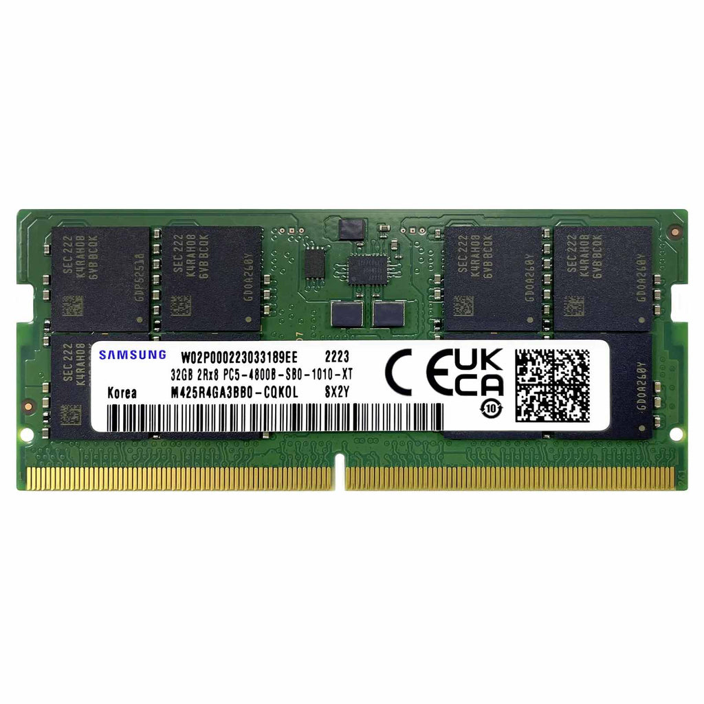 M425R4GA3BB0-CQKOL - Samsung 32GB 4800MHz DDR5 PC5-38400 Non-ECC CL40 262-Pin SoDimm 1.1V Dual Rank x8 Memory Module