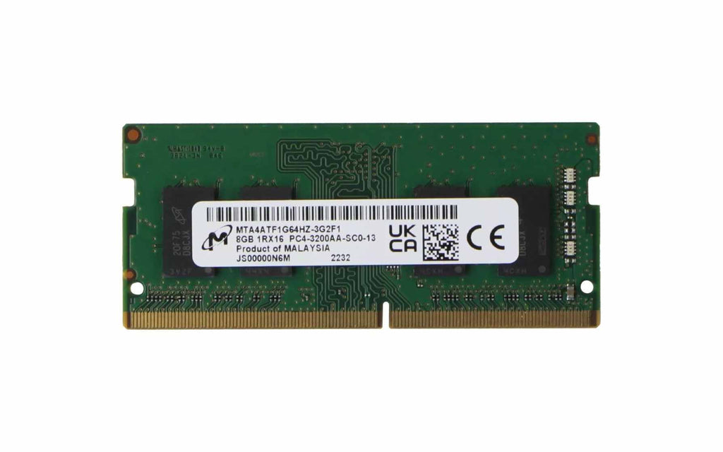 MTA4ATF1G64HZ-3G2F1 - Micron 8GB 3200MHz DDR4 PC4-25600 Non-ECC CL22 260-Pin SoDimm 1.2V Single Rank x16 Memory Module