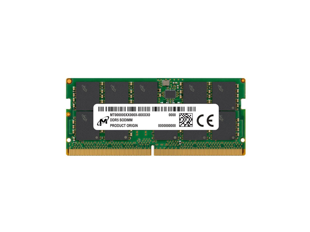 MTC10C1084S1TC48B - Micron 16GB 4800MHz DDR5 PC5-38400 ECC Unbuffered CL40 262-Pin SoDimm 1.1V Single Rank x8 Memory Module