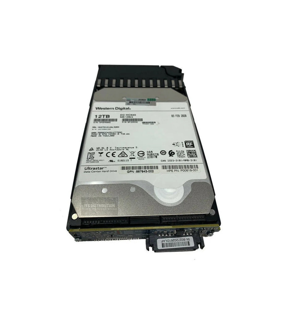 P00619-001 - HPE 12TB SAS 12Gb/s Hot Swap Midline 7200RPM (512e) 3.5-inch Internal Hard Drive with Tray for MSA 1040 2040 2050 2000 2000i and P2000