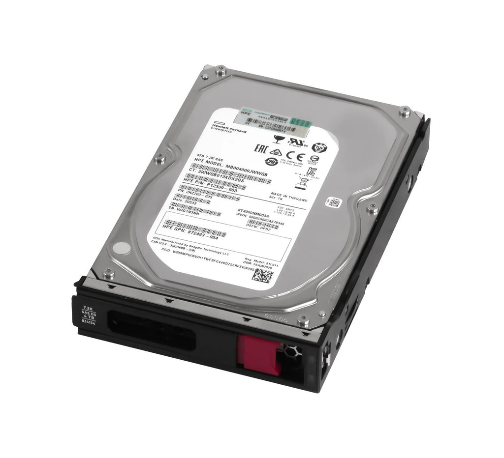 P12339-003 - HPE 4TB SAS 12Gb/s Midline 7200RPM 3.5-inch Internal Hard Drive with Low Profile Carrier for ProLiant G10 G10+ and G11