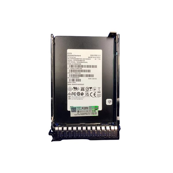 P19933-003 - HP 960GB SATA 6Gb/s Read Intensive 2.5-inch Solid State Drive (SSD) with Smart Carrier for ProLiant G9 and G10