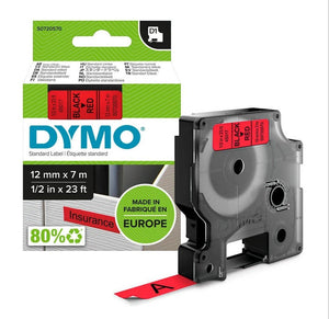 S0720570 - Dymo Dy D1 12Mmx7M 1/2X23 Bk/Rd Global
