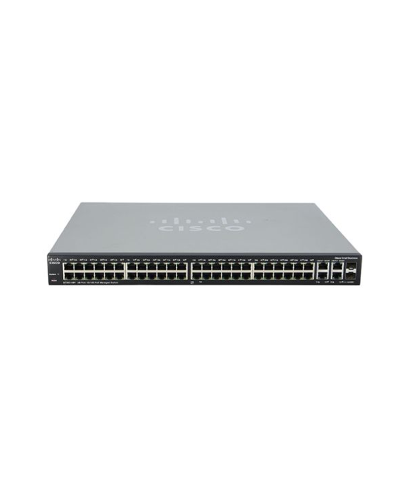 SF300-48PP-K9-NA - Cisco 300 Series 48-Ports 10/100BASE-T PoE+ Layer 3 Rack-mountable Managed Network Switch with 2-Ports SFP