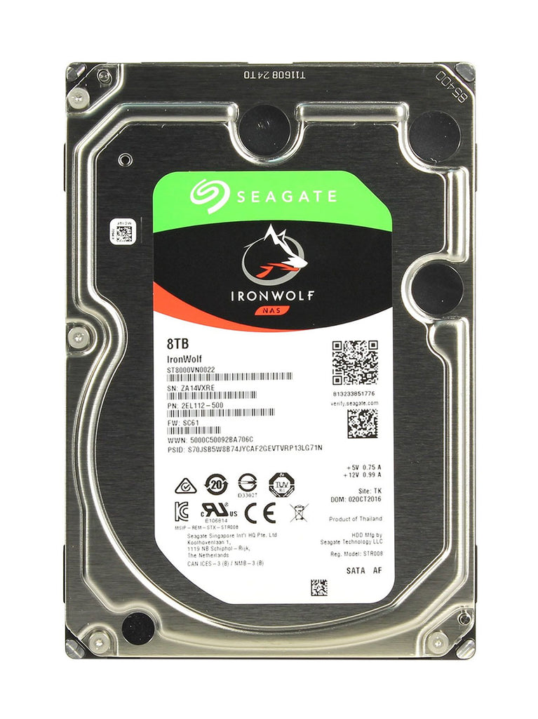 ST8000VN0022 - Seagate IronWolf 8TB 7200RPM 256MB Cache SATA 6Gb/s (512e) 3.5-inch Hard Disk Drive