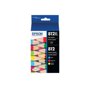 T812XL-BCS - Epson 812 Cyan Magenta Yellow Black Ink Bottles (Pack of 4 ) for WorkForce Pro WF-7310