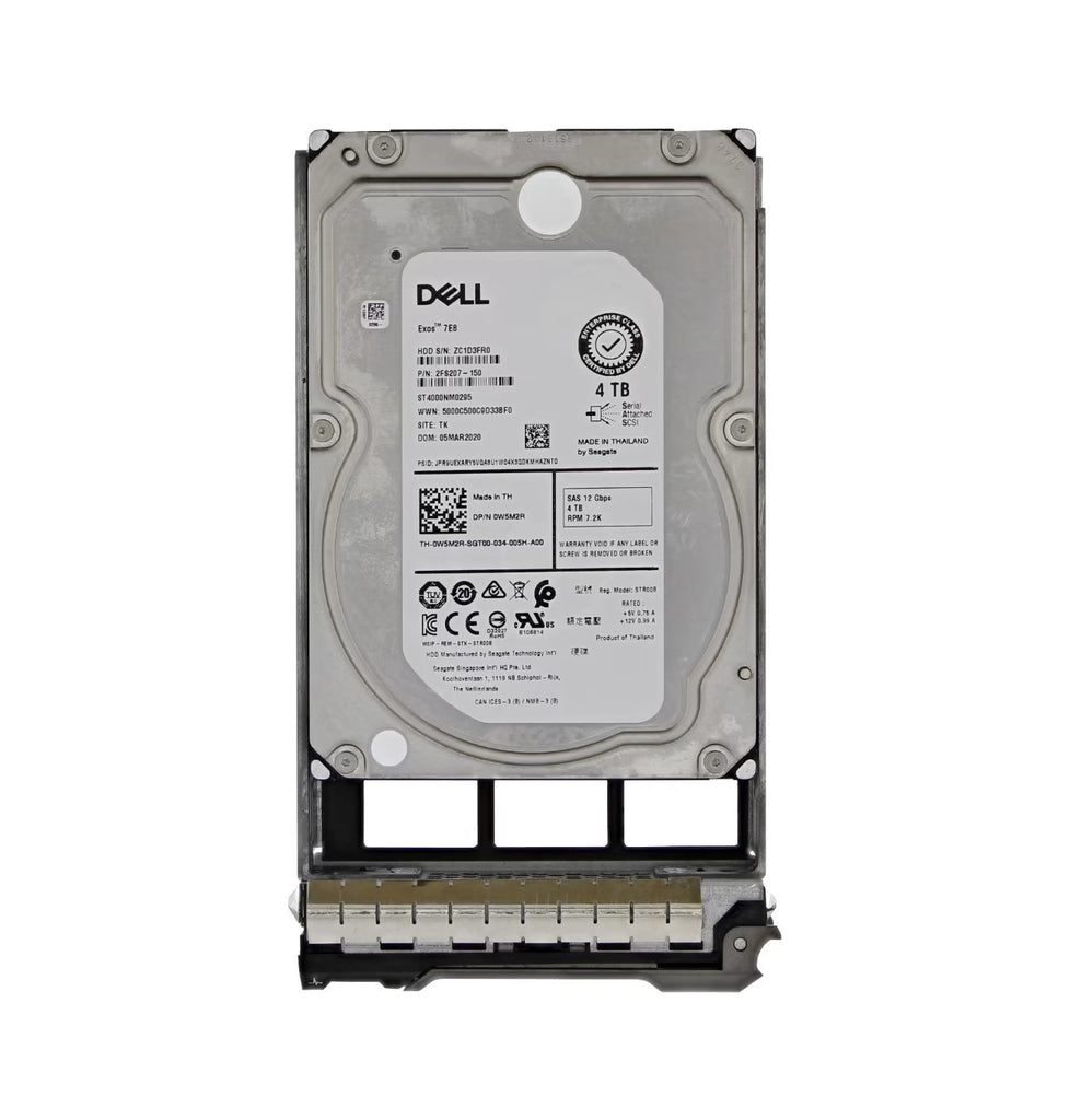 W5M2R - Dell 4TB SAS 12Gb/s Hot Swap Nearline 7200RPM (512n) 3.5-inch Internal Hard Drive with Tray for PowerEdge G13