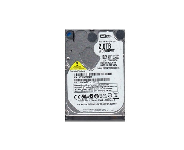 WD20NPVT-11Z2TT0 - Western Digital Green 2TB 5400RPM SATA 3Gb/s 8MB Cache 2.5-inch Hard Drive