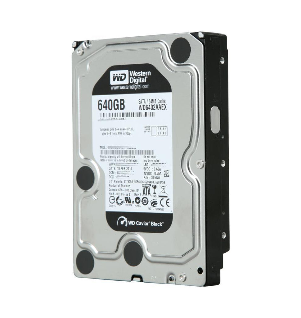 WD6402AAEX - Western Digital Caviar Black 640GB SATA 6Gb/s 7200RPM 64MB Cache 3.5-inch Internal Hard Drive