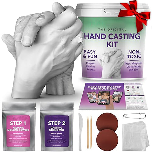 Luna Bean Hand Casting Kit – The Original Hand Mold Kit for Couples – Christmas Gifts for Women, Bridal Shower, Wedding, Engagement Gifts Her Him Anniversary Men Mom Wife Husband Boyfriend Girlfriend