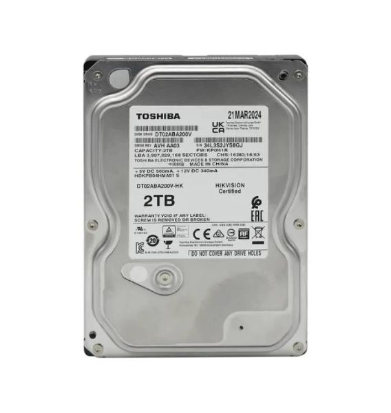 DT02ABA200V - Toshiba DT02-V 2TB SATA 6Gb/s 7200RPM 28MB Cache (512e) 3.5-inch Internal Hard Drive