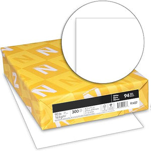Neenah Index Cardstock, 8.5" x 11", 90 lb/163 gsm, White, Lightweight, 94 Brightness, 300 Sheets (91437)