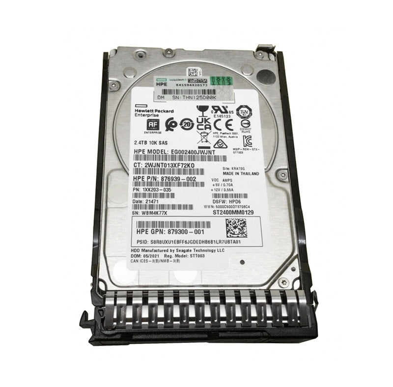 EG002400JWJNT - HP 2.4TB SAS 12Gb/s Hot Swap Digitally Signed 10000RPM (512e) 2.5-inch Internal Hard Drive with Smart Carrier for ProLiant G10