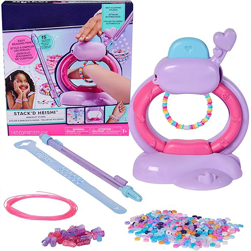Cool Maker, Stack’d Heishi Studio Bracelet Making Kit with Easy Beading Pen & Over 1200 Beads for Bracelets, Makes 15, Gifts & Stocking Stuffers for Girls Ages 7 and up