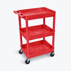 LUXOR Heavy-Duty 3-Shelf Utility Detailing Cart