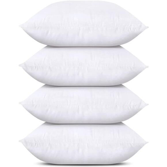 Utopia Bedding Throw Pillows (Set of 4, White), 18 x 18 Inches Pillows for Sofa, Bed and Couch Decorative Stuffer Pillow