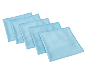 THE RAG COMPANY Premium GLASS and WINDOW Towel (5 Pack)- BLUE 16x16