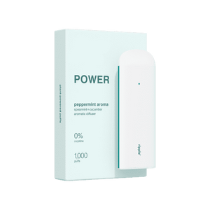 Ripple Power peppermint aroma aromatic diffuser packaging on a green background