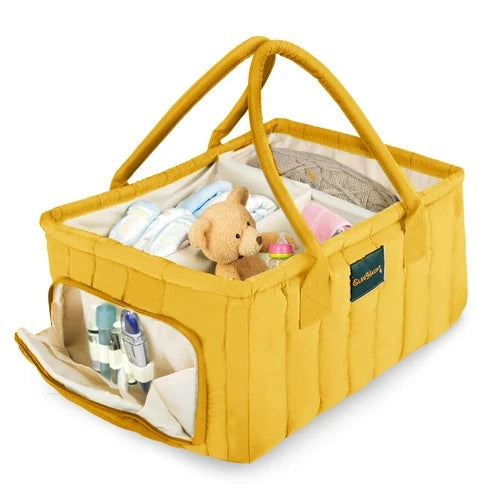 Best Baby Diaper Caddy Basket Organizer-Sturdy Breathable & Washable - Stylish