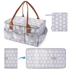Diaper Caddy Organizer - Baby Caddy with Lid & Changing Mat, Car Diaper Caddy...