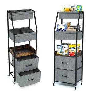 Best Baby Diaper Caddy Organizer and Storage - 5 Tier Rolling Cart with Dividers