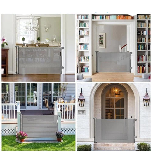 EasyBaby E70115 Products Indoor Outdoor Retractable Baby Gate - White