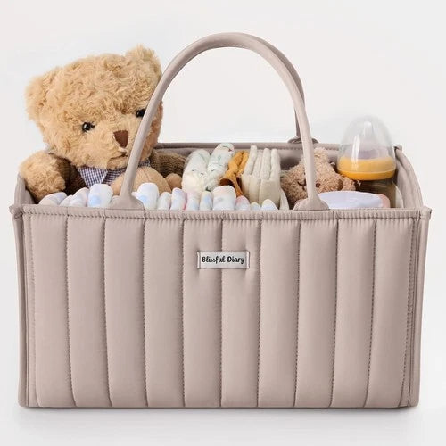 Blissful Diary Baby Diaper Caddy Organizer, Stylish Storage Basket for Sand