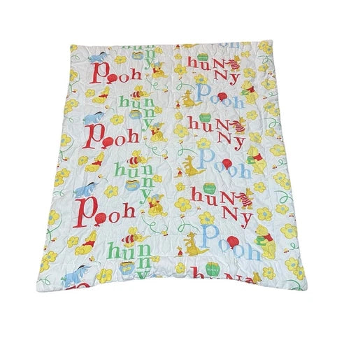 Vtg Walt Disney Productions Winnie The Pooh Baby Blanket Toddler Quilt