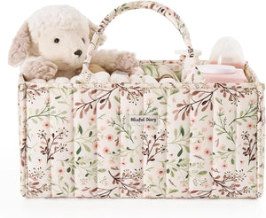 Floral Diaper Caddy Organizer, Stylish Nursery Storage Basket, Gift for Baby Sho