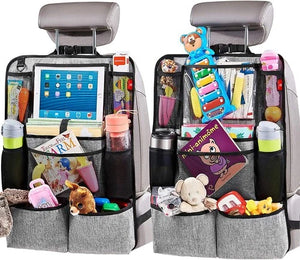 Helteko Backseat Car Organizer, Kick Mats Back Seat Protector with Touch Screen