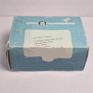 Box of Gerber EZ-liner diaper liners on a light gray background
