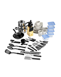 Simplicity Home Kitchen In A Box 83-Piece Combo Set Red Low-Key