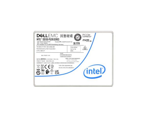 SSDPF2NV307TZE - Intel 30.72TB NVMe Read Intensive PCI-Express 4.0 x4 QLC U.2 2.5-Inch Solid State Drive (SSD)