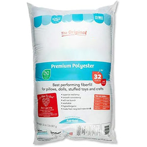 Fairfield The Original Poly-Fil, Premium Polyester Fiber Fill, Soft Pillow Stuffing, Stuffing for Stuffed Animals, Toys, Cloud Decorations, and More, Machine-Washable Poly-Fil Fiber Fill, 32-ounce Bag